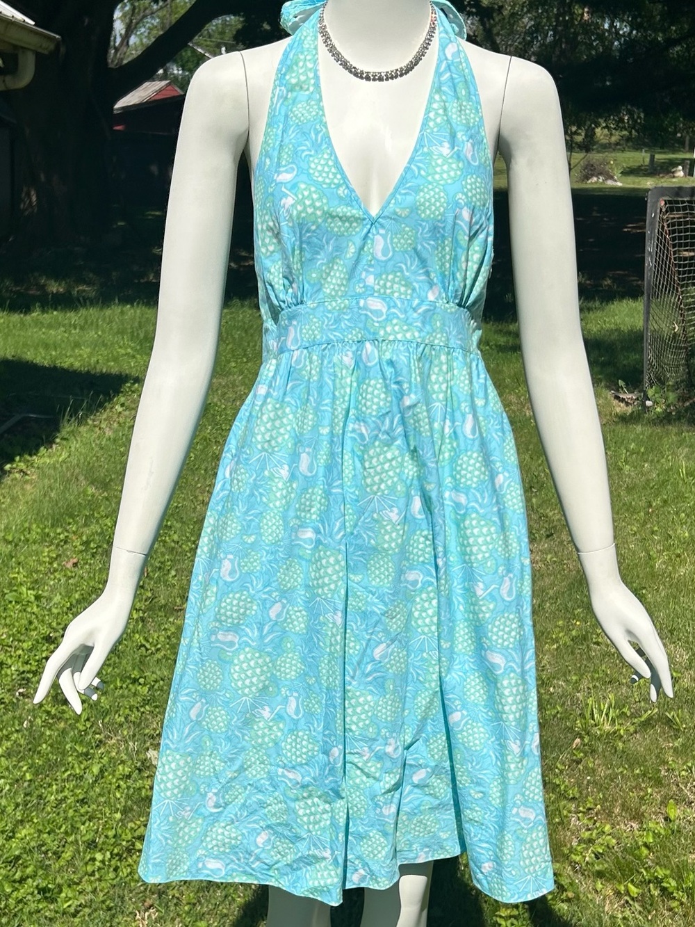 Vineyard Vines PINEAPPLE Cotton Halter Sundress - Perfect for Summer! 🍍